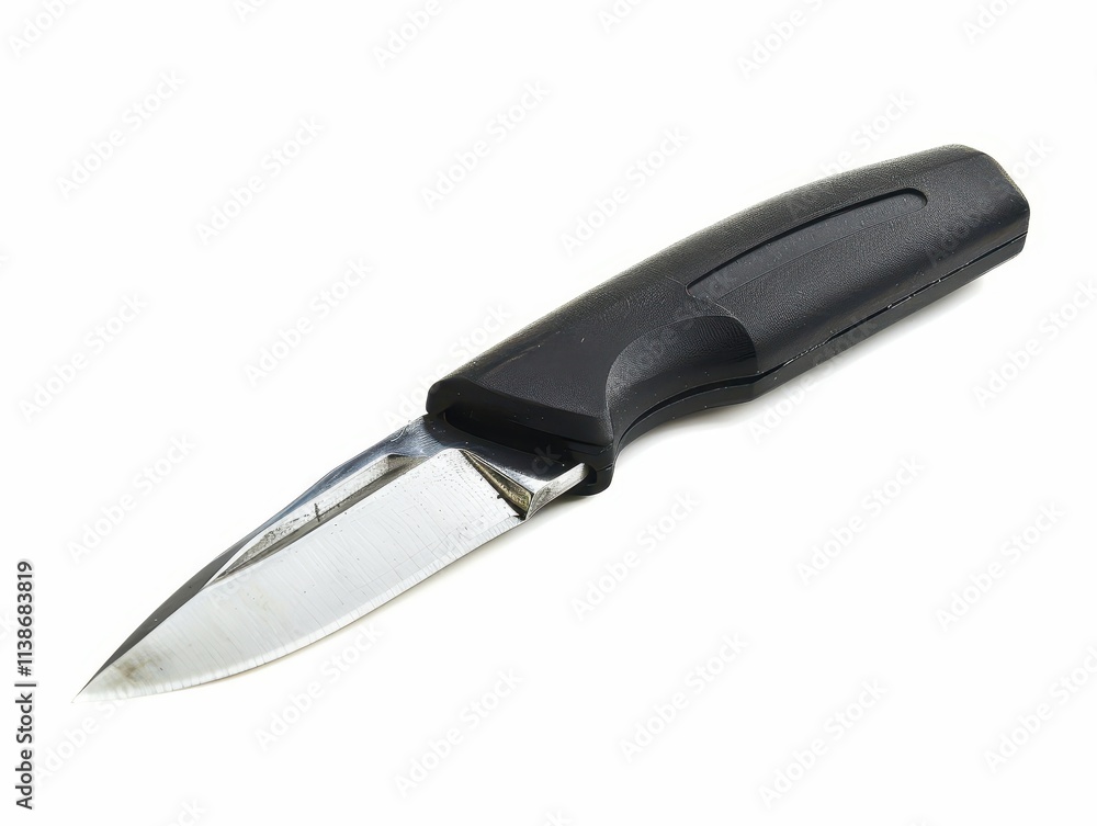 Utility knife closeup isolated on white background product photography Utility knife closeup isolated on white background product photography