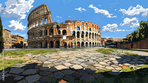 Obraz na płótnie Beautiful illustration of the coliseum w salonie