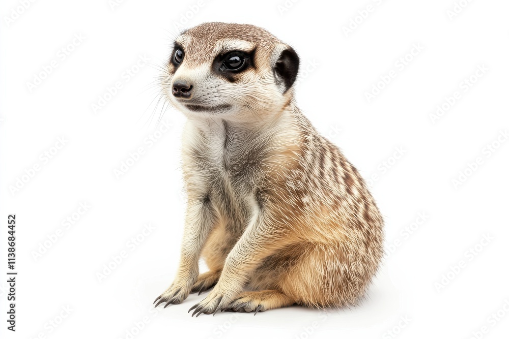 Alert Meerkat on White Background Alert Meerkat on White Background