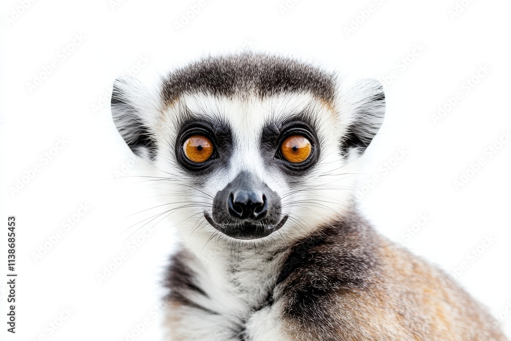 Fototapeta premium Adorable Ring-tailed Lemur Close-up