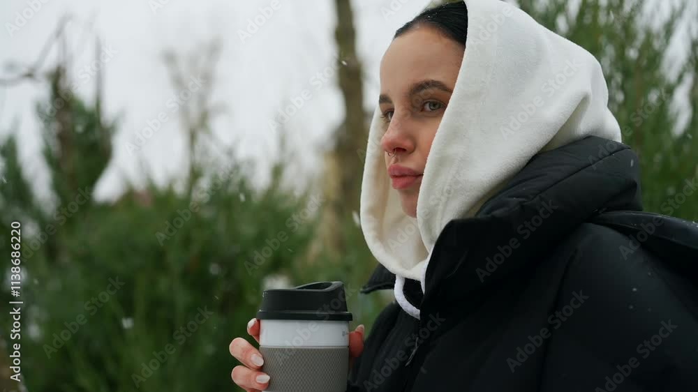 A walk in the park in winter.
A glass with a hot drink in the hands of a girl during a snowfall.
Snow falls on the girl.
Fluffy snow and a girl with a thermos.
Thermos in the hands of a girl A walk in the park in winter.
A glass with a hot drink in the hands of a girl during a snowfall.
Snow falls on the girl.
Fluffy snow and a girl with a thermos.
Thermos in the hands of a girl