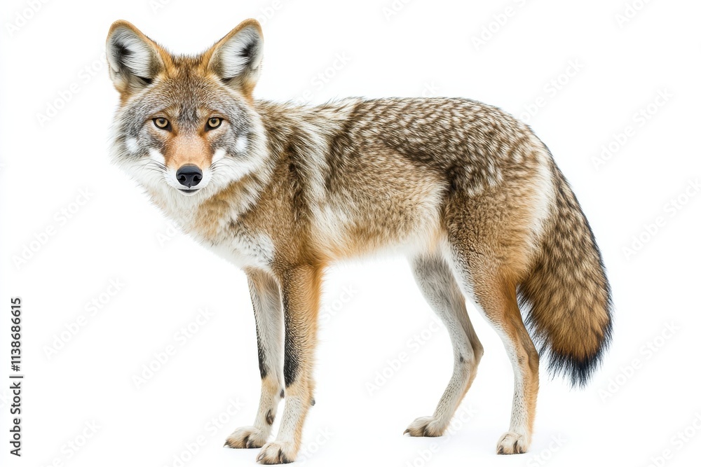 Fototapeta premium Coyote standing on white background