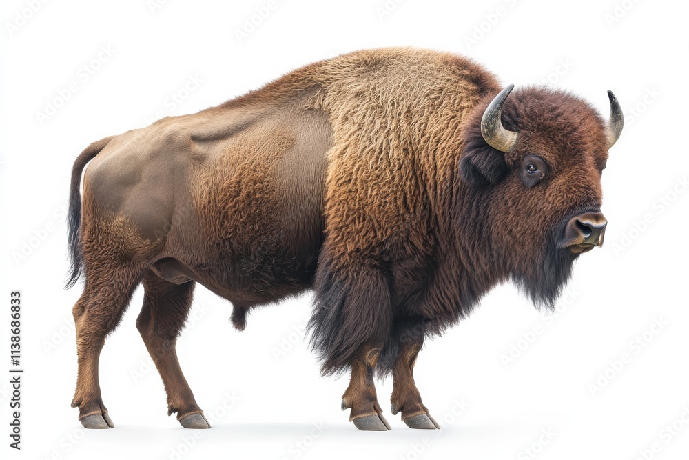 Majestic bison bull, powerfully built and wild. Majestic bison bull, powerfully built and wild.