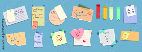 Cartoon notes sticker set