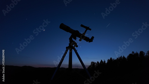 Obraz na płótnie Astronomical telescope for observing stars, planets, Moon and other celestial objects. w salonie