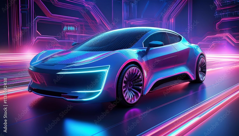 future car concept 3d illustration technological car advertising background design future car concept 3d illustration technological car advertising background design