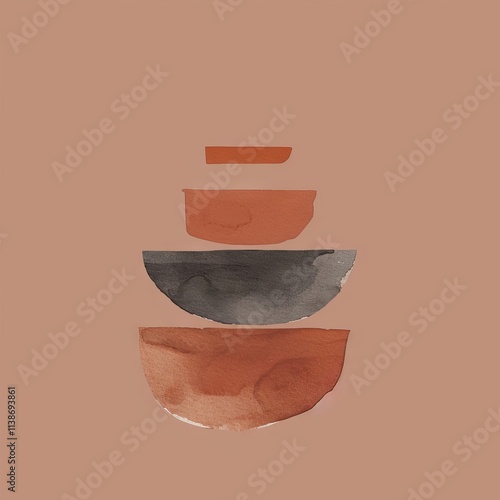 PANTONE 17-1230 Mocha Mousse Nordic Abstract Minimalist Art
