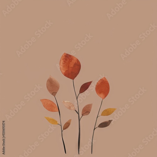 PANTONE 17-1230 Mocha Mousse Nordic Abstract Minimalist Art