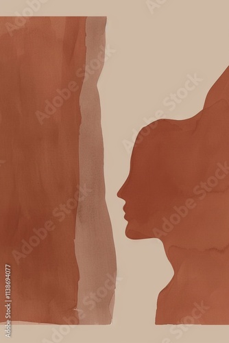 PANTONE 17-1230 Mocha Mousse Nordic Abstract Minimalist Art