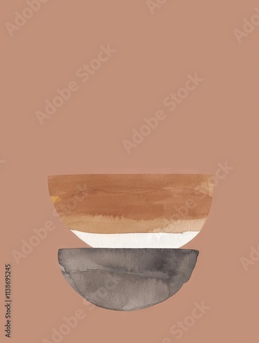 PANTONE 17-1230 Mocha Mousse Nordic Abstract Minimalist Art
