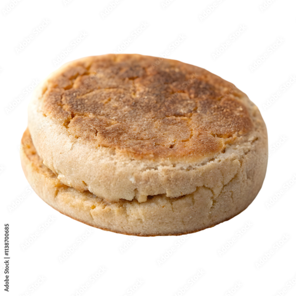 organic whole wheat english muffin on transparent background organic whole wheat english muffin on transparent background