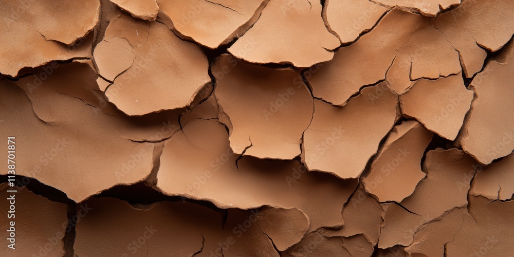 A detailed close-up of cracked, dry earth illustrates the effects of severe drought on the landscape's surface. A detailed close-up of cracked, dry earth illustrates the effects of severe drought on the landscape's surface.