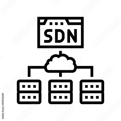 software defined network data center line icon vector. software defined network data center sign. isolated contour symbol black illustration