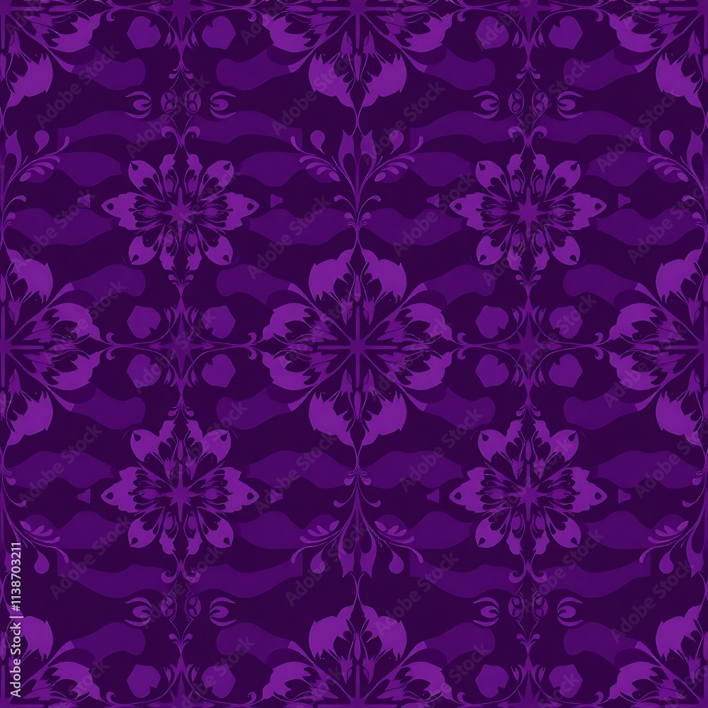 Purple Floral Damask Pattern Purple Floral Damask Pattern