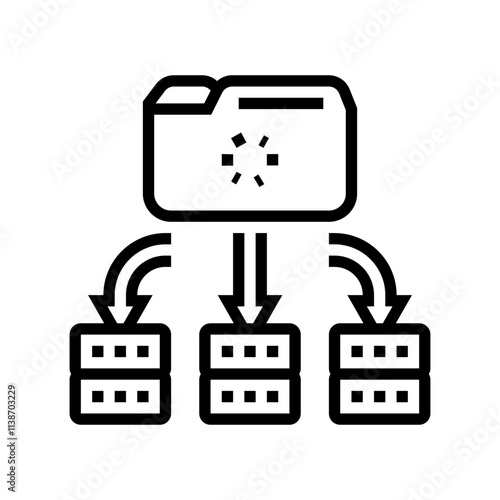 load balancer data center line icon vector. load balancer data center sign. isolated contour symbol black illustration