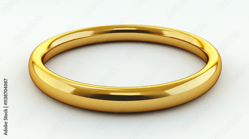 Elegant and Simple Gold Ring on a Clean Background
