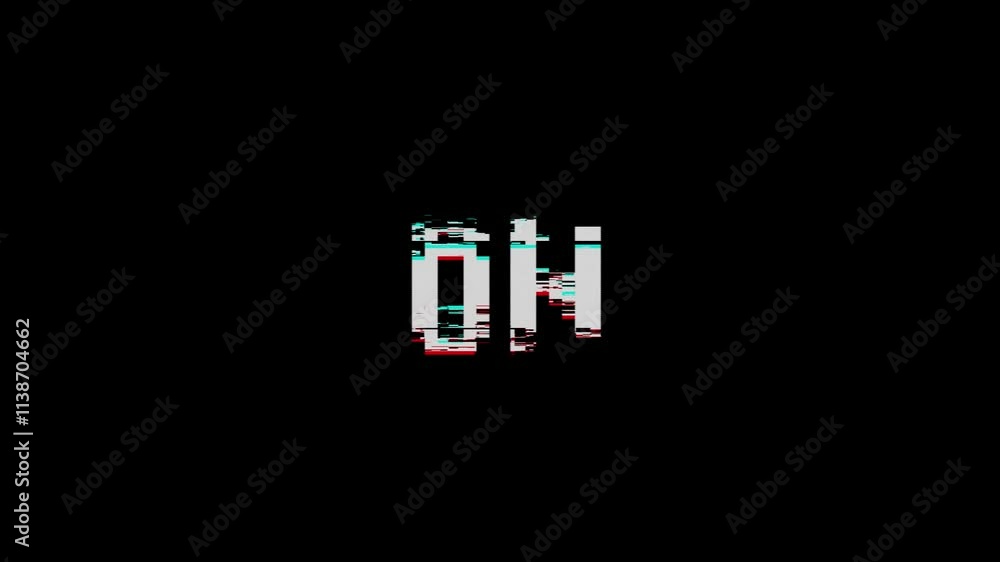 OFF text ON text with glitch effect on black background. The flow of error inscriptions is currently OFFLINE. Web banner for streamers. Video Game concept. Videogames, virtual world reality.