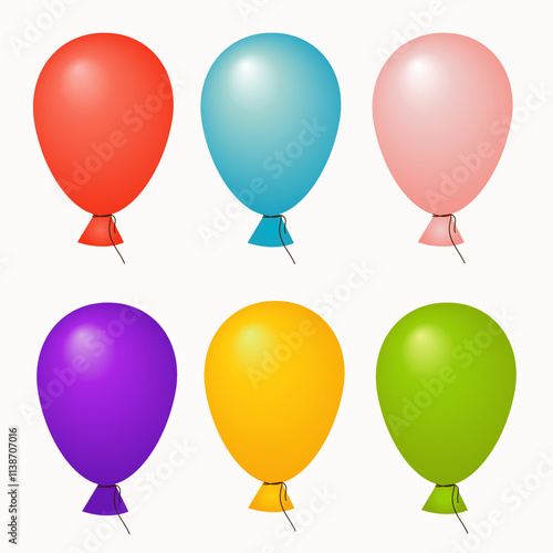 isolated balloons of different colors