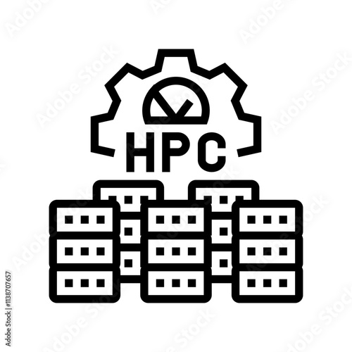 high performance computing line icon vector. high performance computing sign. isolated contour symbol black illustration