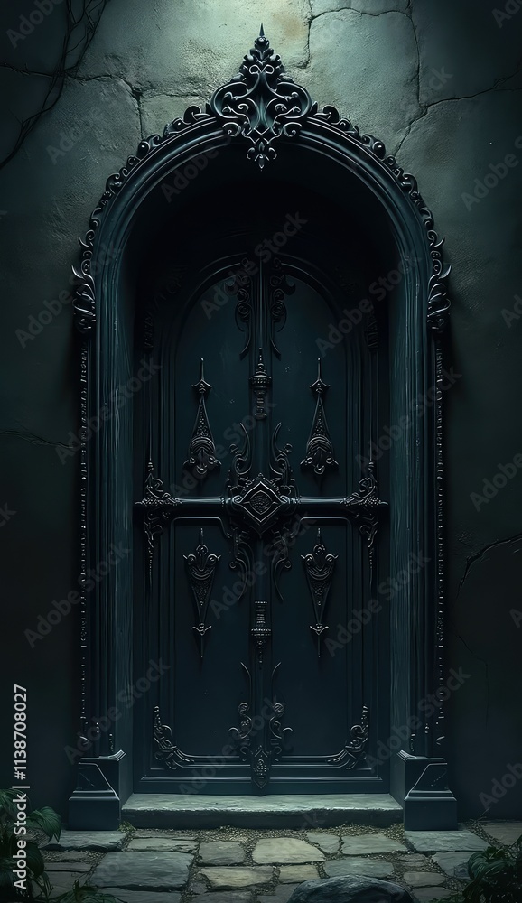 mysterious and bold gothic door illustration mysterious and bold gothic door illustration