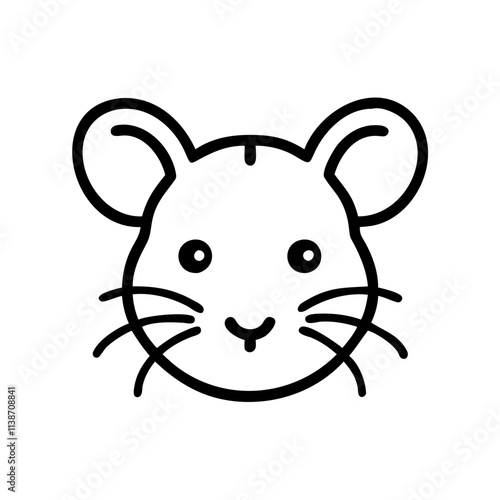 Design a logo featuring a cute white mouse with large, expressive eyes and pink ears. Use colors like white, pink, and shades of purple to create contrast. Incorporate small details like soft, fluffy  photo