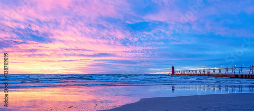 sunset over Lake Michigan