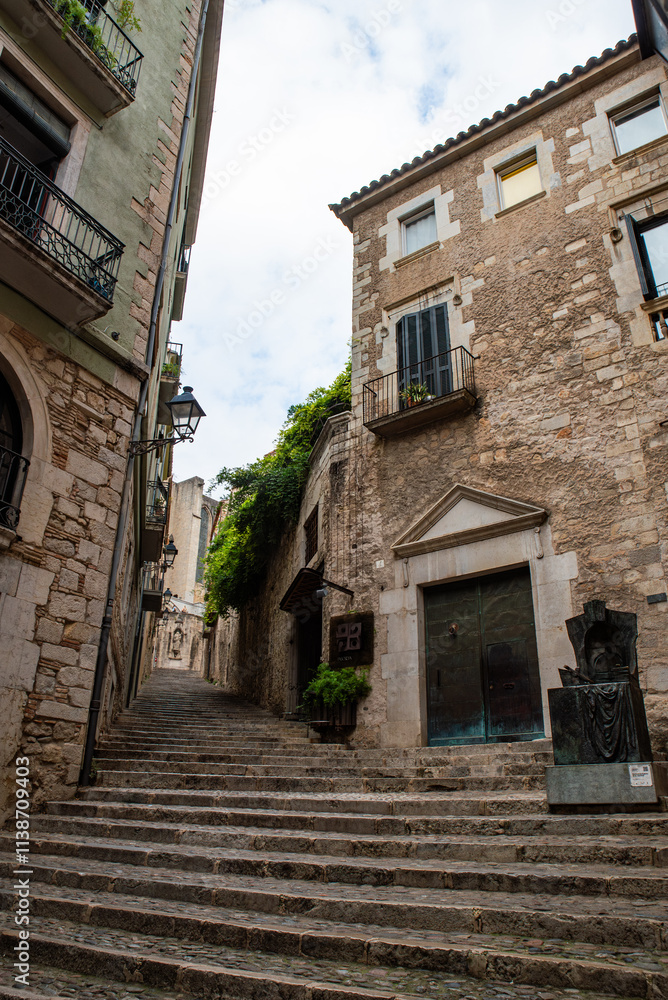 Along the streets of old town Girona, Catalonia. Spain. Along the streets of old town Girona, Catalonia. Spain.