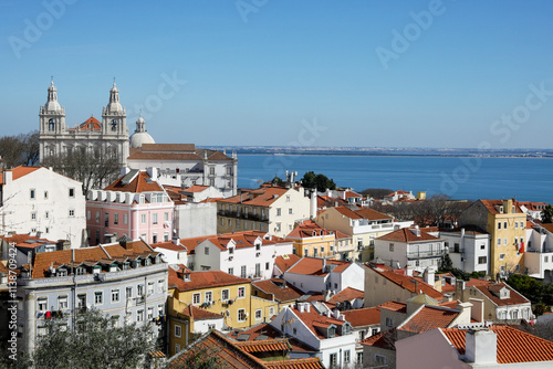 Lisbon, Portugal, Europe. 2/22. View of beautiful Lisbon with its ancient buildings. photo