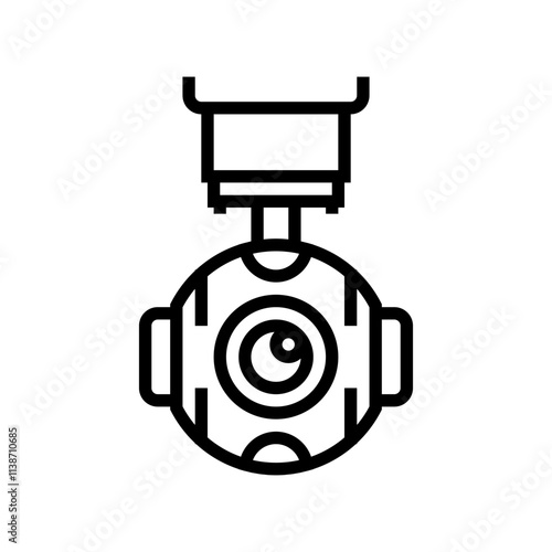 camera gimbal aerial vehicle line icon vector. camera gimbal aerial vehicle sign. isolated contour symbol black illustration