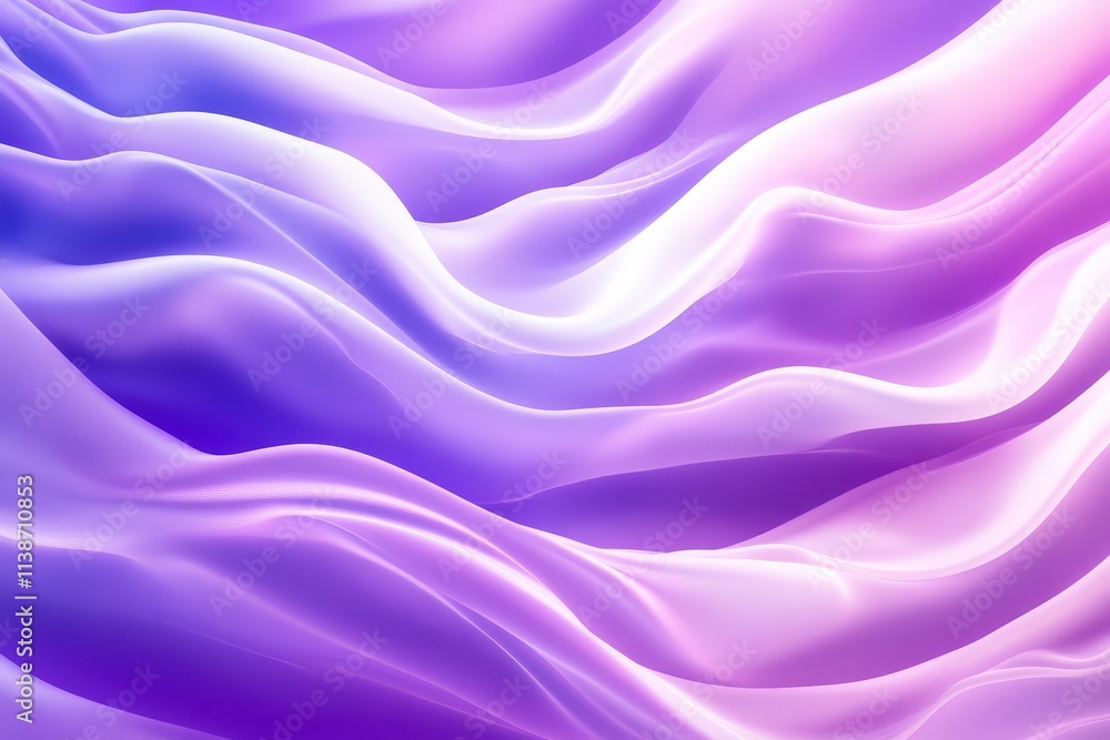 Fototapeta premium Flowing abstract waves in vivid purple colors digital art creative space aesthetic view