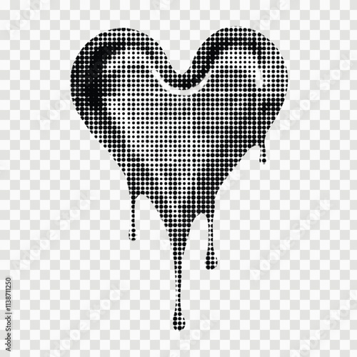  photocopy heart print set, halftone vector y2k retro futuristic love shapes, cosmic grain halftone kit. Dot texture space sticker, February Valentine stamps,