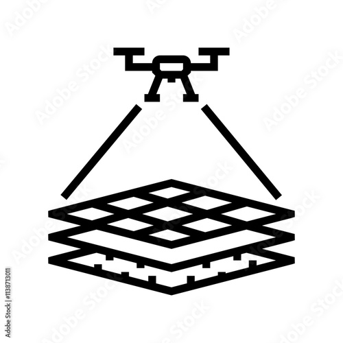 surveying tool unmanned aerial vehicle line icon vector. surveying tool unmanned aerial vehicle sign. isolated contour symbol black illustration