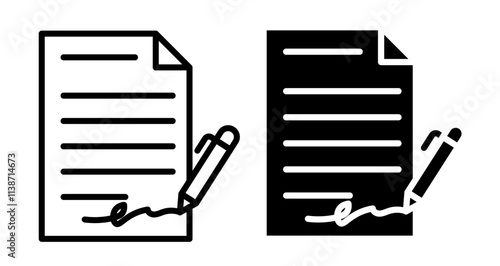 Agreement Icons set in solid and thin line style