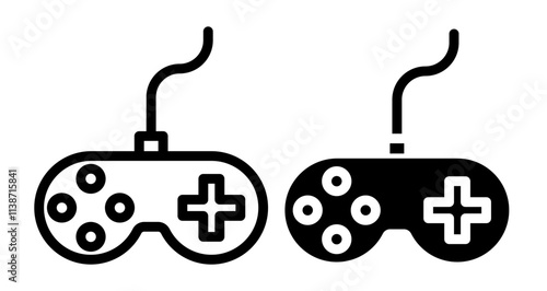 Game console Icons set in solid and thin line style
