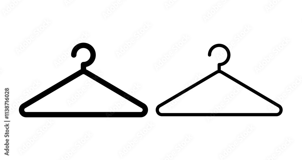 Hanger Icons set in solid and thin line style