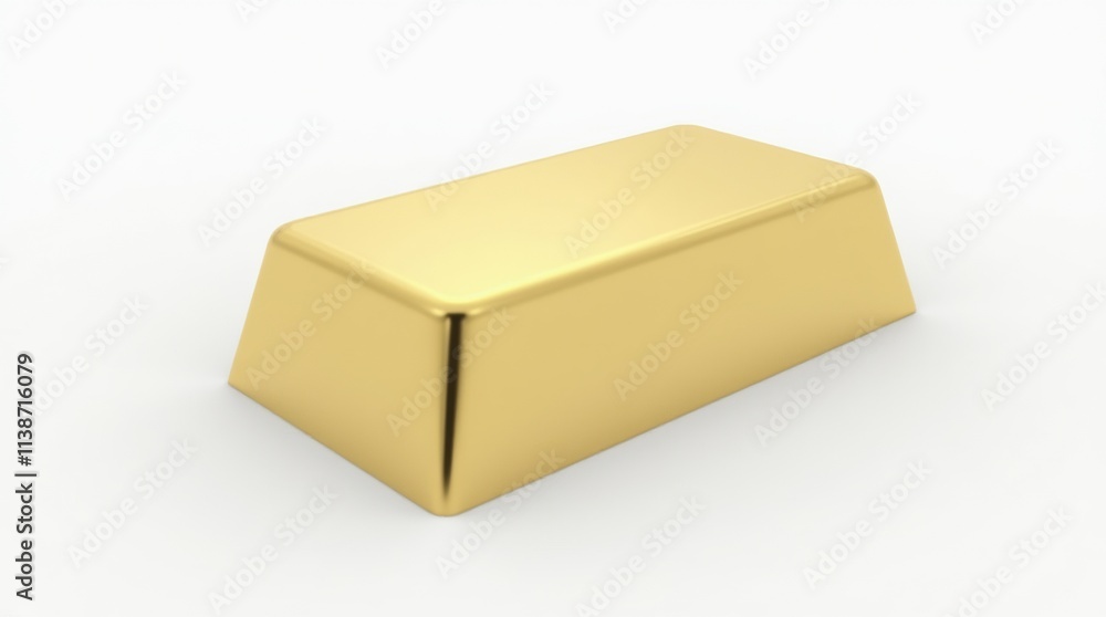 A minimalist image of a single gold bar with sharp edges, placed on a blank white background, highlighting its simplicity, elegance, and value as an investment, isolated on white A minimalist image of a single gold bar with sharp edges, placed on a blank white background, highlighting its simplicity, elegance, and value as an investment, isolated on white