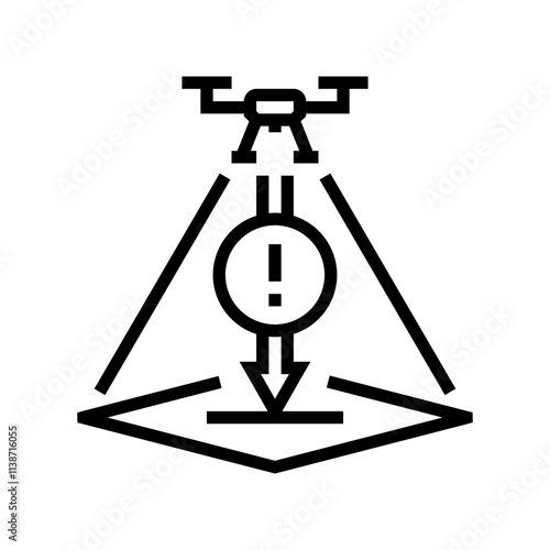 emergency landing unmanned aerial vehicle line icon vector. emergency landing unmanned aerial vehicle sign. isolated contour symbol black illustration
