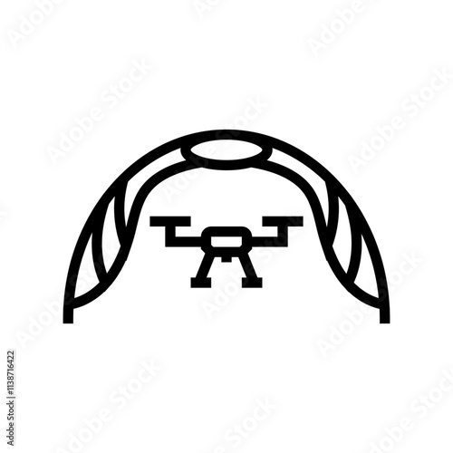 drone racing flag aerial vehicle line icon vector. drone racing flag aerial vehicle sign. isolated contour symbol black illustration