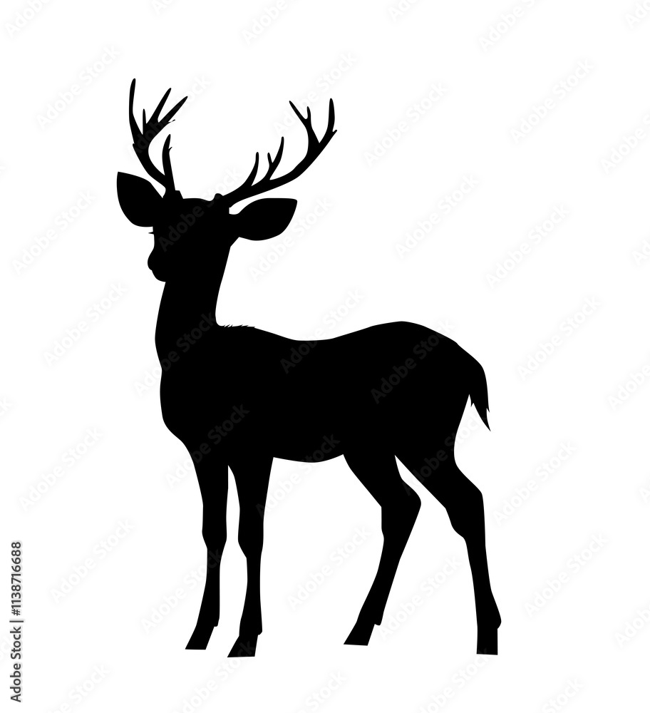Silhouettes of deer on a white background Silhouettes of deer on a white background