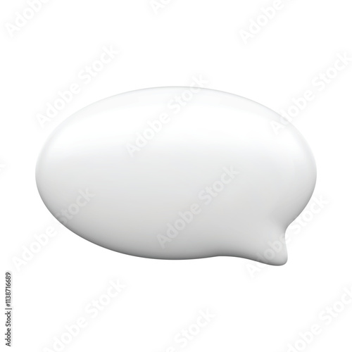 White 3d blank speech bubble oval shape vector isolated