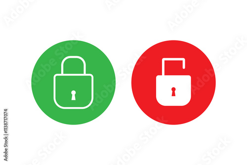 Locked and unlocked padlock icon