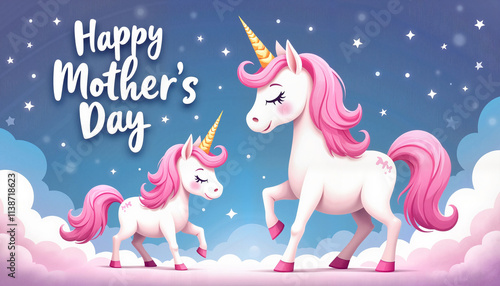 Cute cartoon unicorns with 