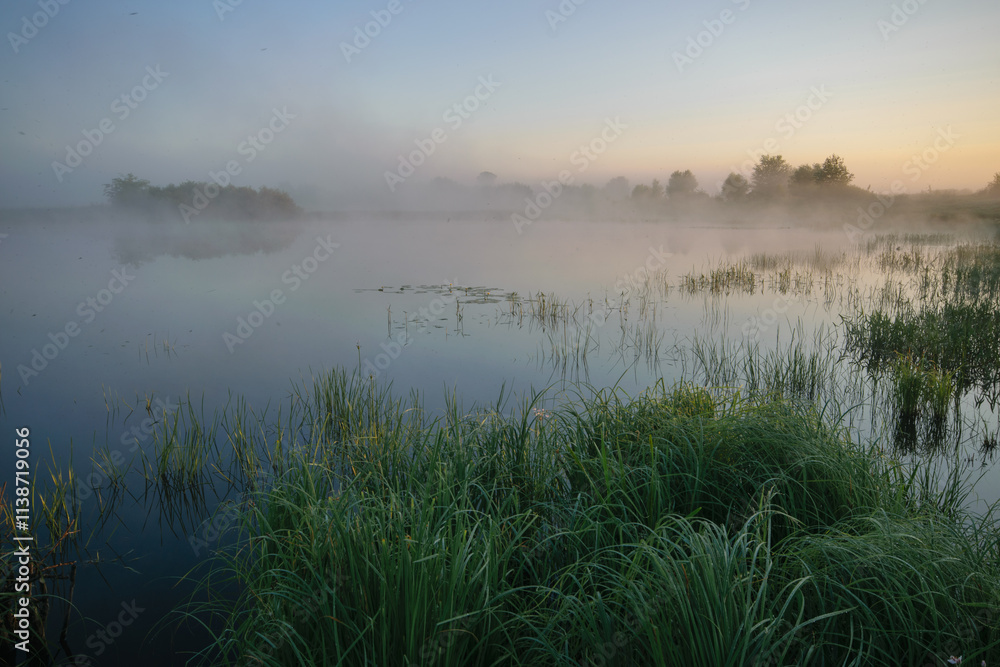 Fototapeta premium morning mist over the river