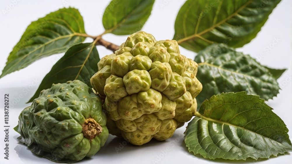 Obraz premium Noni or Morinda Citrifolia fruit isolate on white background