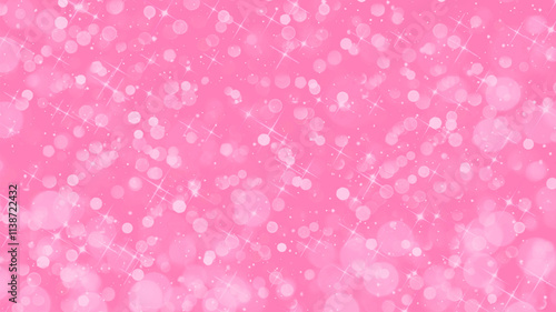 A dreamy pink background featuring sparkling white bokeh lights and shimmering star effects, creating a soft, magical atmosphere. Perfect for romantic, festive, or girly-themed projects.