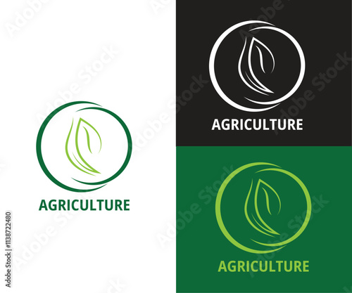 agriculture leaf logo design for business or company