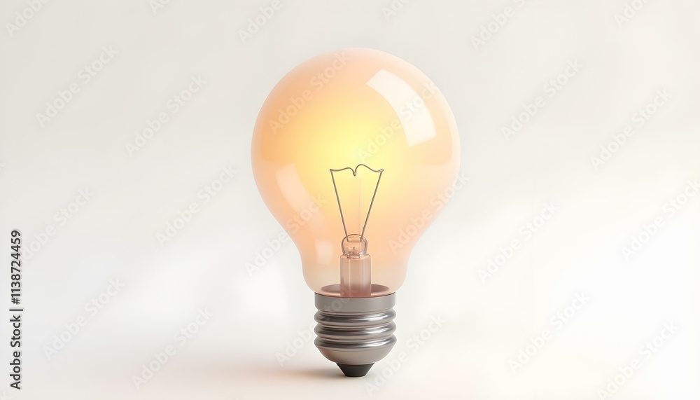 light bulb 3D render isolated on white background with a vintage Edison style filament glowing warmly, featuring a textured glass surface that reflects light create with ai light bulb 3D render isolated on white background with a vintage Edison style filament glowing warmly, featuring a textured glass surface that reflects light create with ai