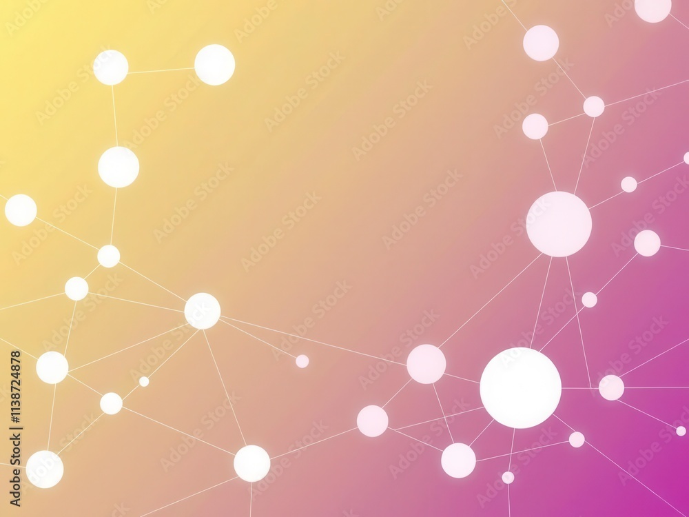 Abstract geometric background representing social media connections and interactions, featuring colorful circles and lines on a modern digital interface, interface, abstract, connections