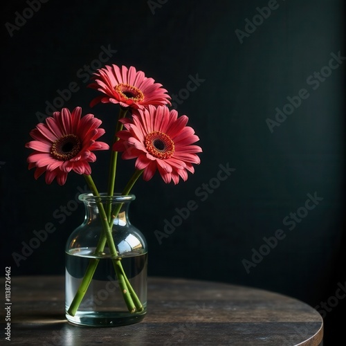 flower, vase, bouquet, flowers, nature, plant, bloom, blossom, beauty, floral, decoration, petal, flora, beautiful, glass, green, frame, gerbera, table, interior