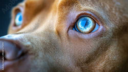 Close look at the vibrant eyes of a brown dog showcasing emotion and curiosity